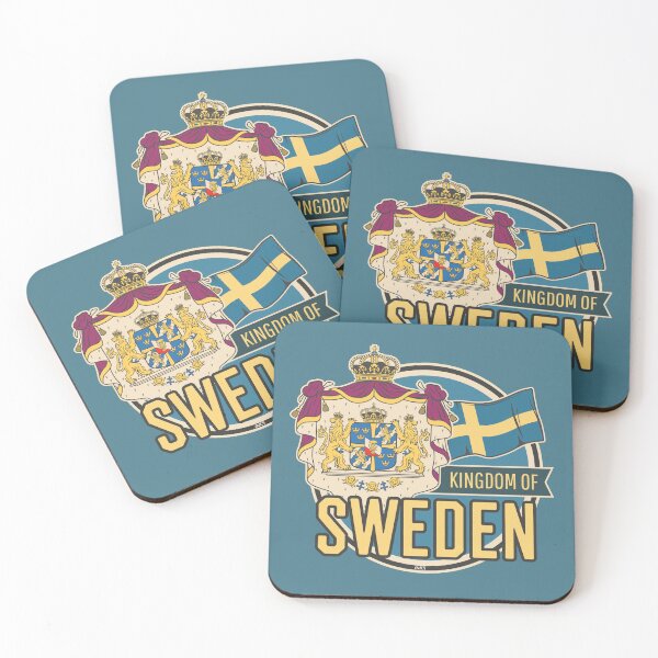 Item preview, Kingdom of SWEDEN flag sticker t-shirt 01 designed and sold by LocationInks.