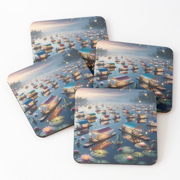 Item preview, Twilight lake boat scene designed and sold by AlwaysArtful.