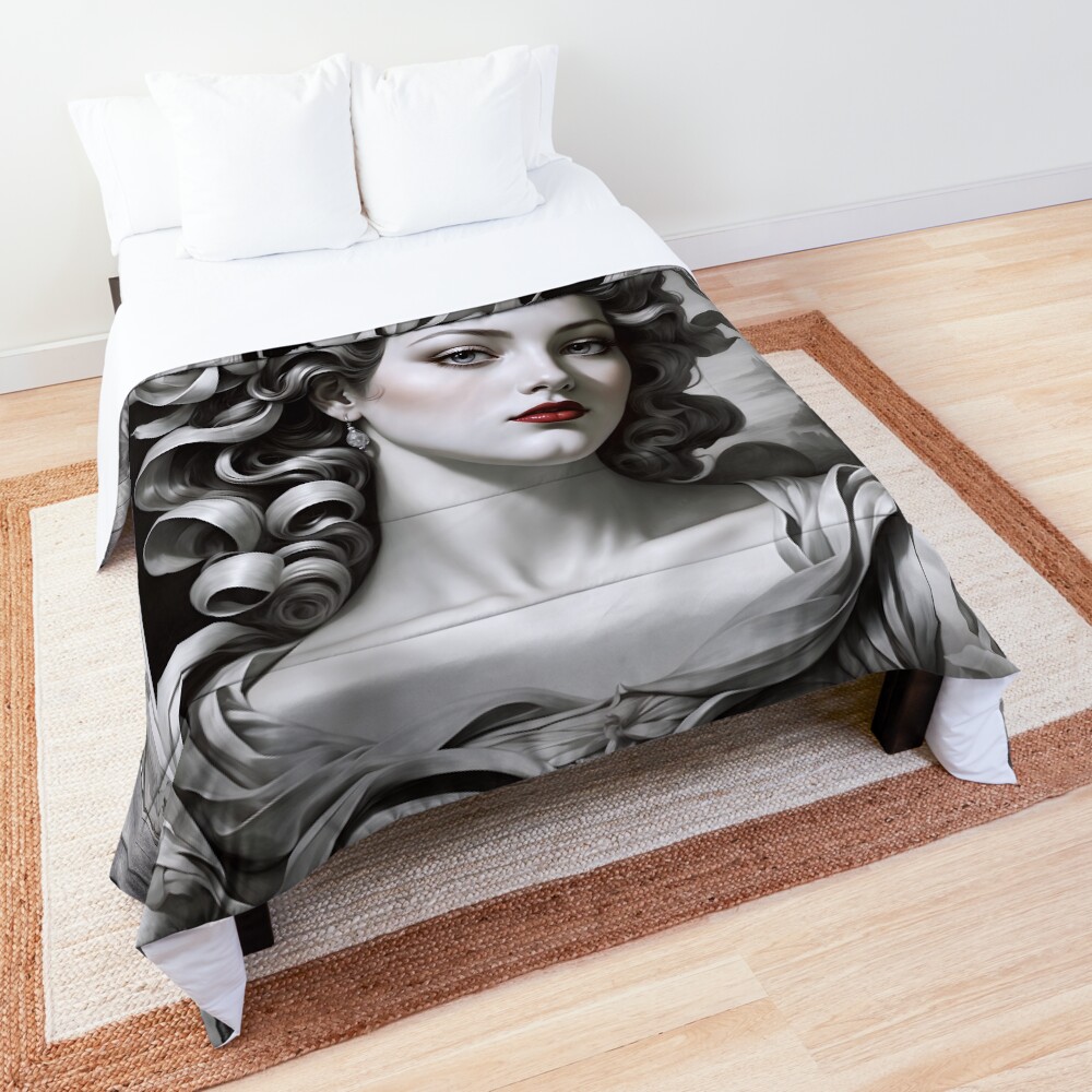A Stunning Vision Of Erato The Muse Of Poetry AI Concept Art by Xzendor7 - The Beauty Of Mythology 3 A Stunning Vision Of Erato The Muse Of Poetry Mythological Portrait AI Concept Art by Xzendor7 Decorative Comforter Art Print