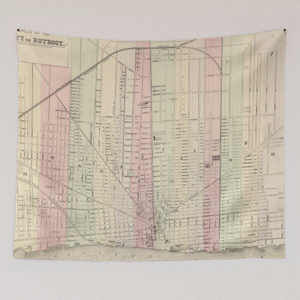 Item preview, Vintage Map of Detroit Michigan (1886) designed and sold by BravuraMedia.