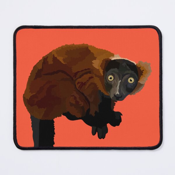 Item preview, R is for Red Ruffed Lemur,Red Ruffed Lemur Artwork – Vibrant Primate Illustration and Madagascar Wildlife Design designed and sold by PrettylittlepastelUk.