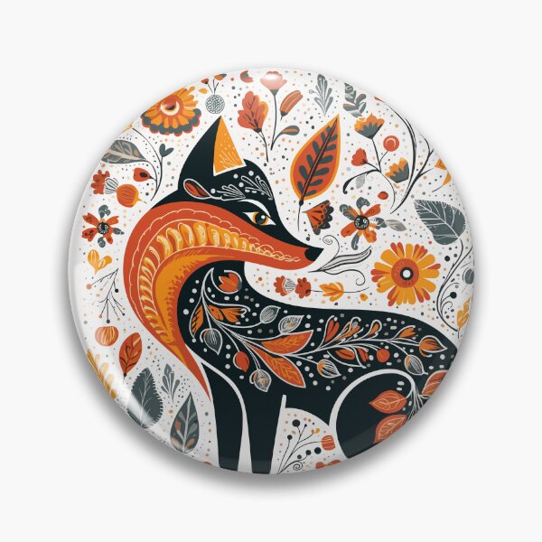 Item preview, Folk art - Fox and leaves designed and sold by the99thstudio.