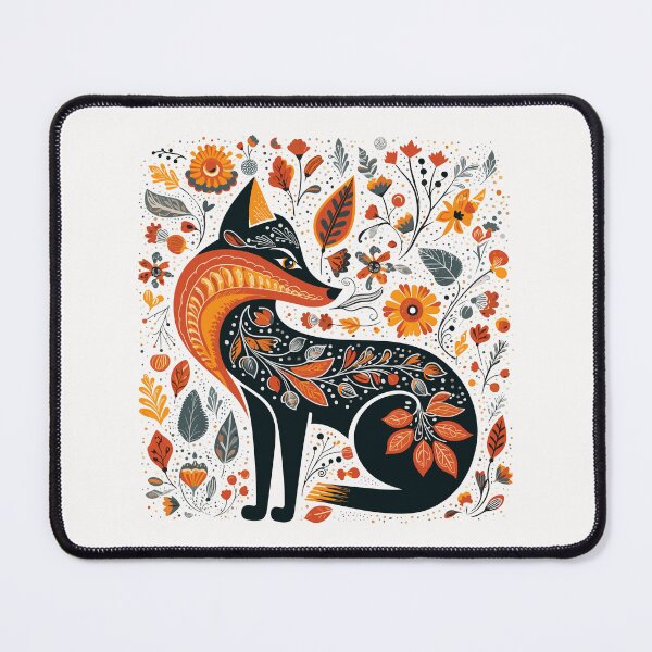 Item preview, Folk art - Fox and leaves designed and sold by the99thstudio.