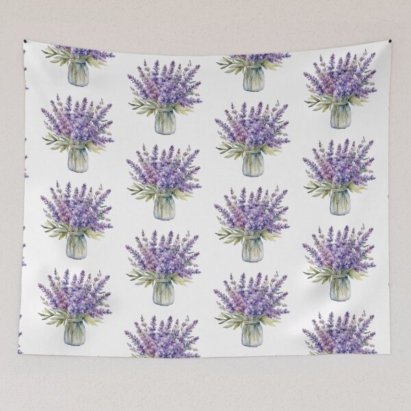 Item preview, Watercolor Lavender Flowers Bouquet designed and sold by silviaol.