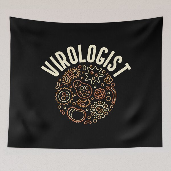 Item preview, Virologist creative round outline design with bacteria and microbes signs for Microbiology Lovers designed and sold by venomousvector.