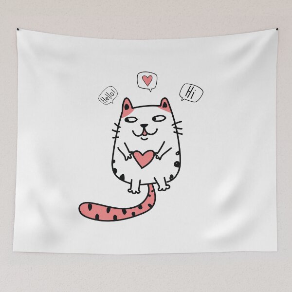 Item preview, cat says hello designed and sold by yaZzaboy.