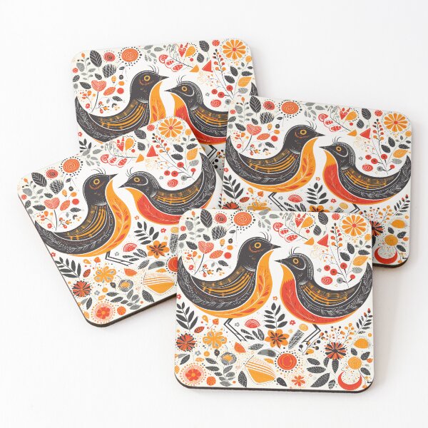 Item preview, Folk art - Birds designed and sold by the99thstudio.