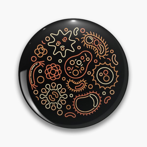 Item preview, Microbiology creative round outline design with bacteria and microbes signs for Virologist designed and sold by venomousvector.