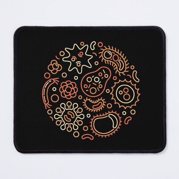 Item preview, Microbiology creative round outline design with bacteria and microbes signs for Virologist designed and sold by venomousvector.