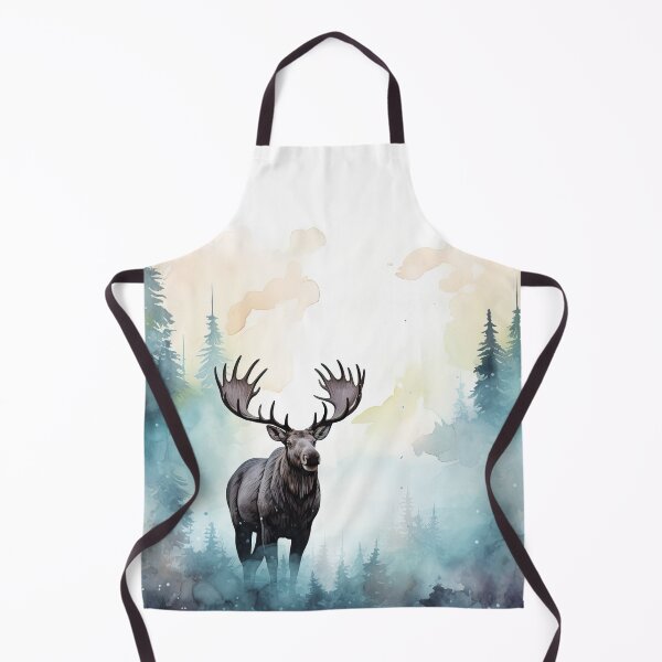 Item preview, Misty boreal watercolor moose designed and sold by etherElric.