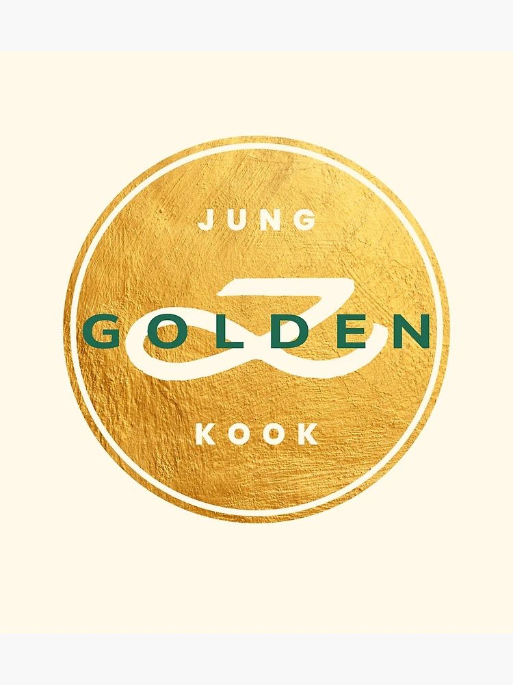 Jungkook Golden album metallic logo, Jungkook Seven, BTS Jungkook / Golden  off white | Poster