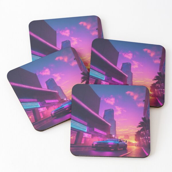 Artikelvorschau, Straßenauto im Cyberpunk/Synthwave-Stil entworfen und verkauft von SepiBear.