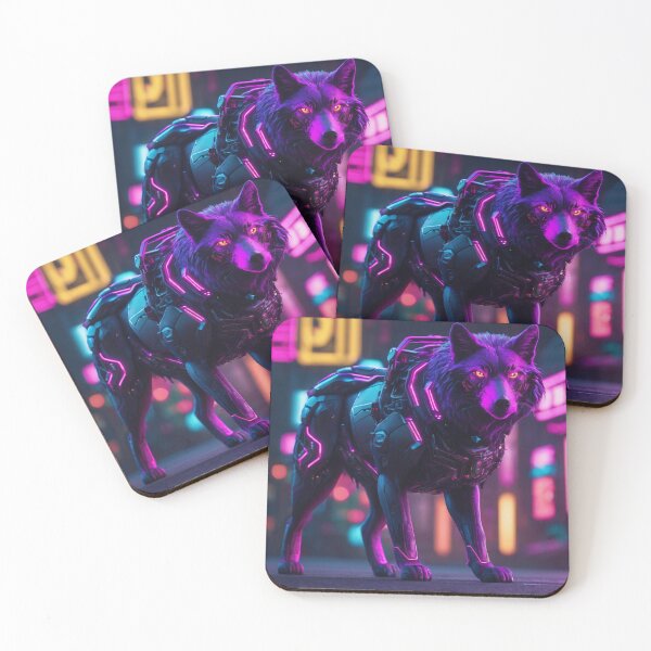 Item preview, Cyberpunk Robot Wolf  designed and sold by SepiBear.