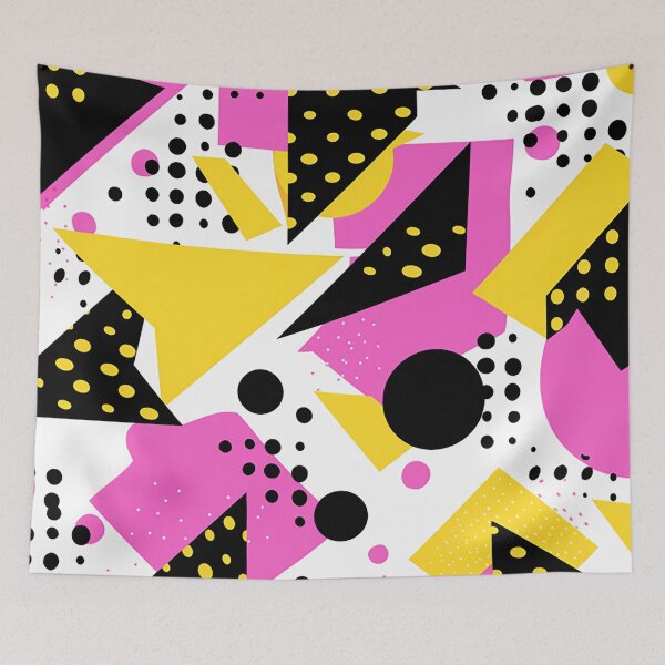 Item preview, Vibrant Minimalist Geometry: Pink, Yellow & Black Design Fusion designed and sold by PaintbrushPlace.