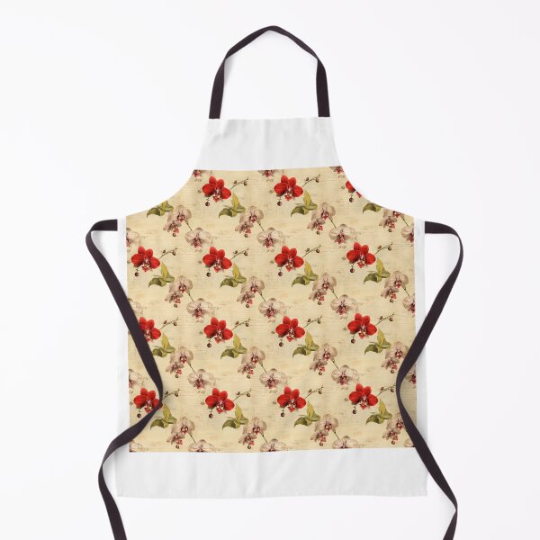 Item preview, Red Orchid Vintage Herbarium Page in Sepia Tones designed and sold by BloomPattern.