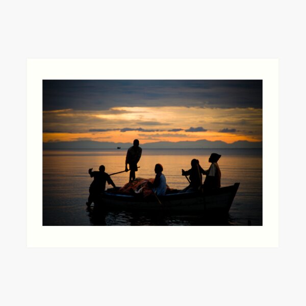 Happy Fishermen, Lake Malawi Art Print