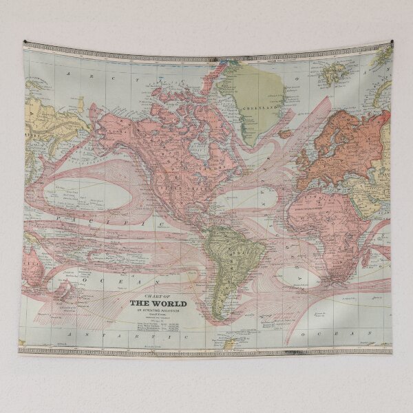 Item preview, Vintage Map of The World (1883) designed and sold by BravuraMedia.