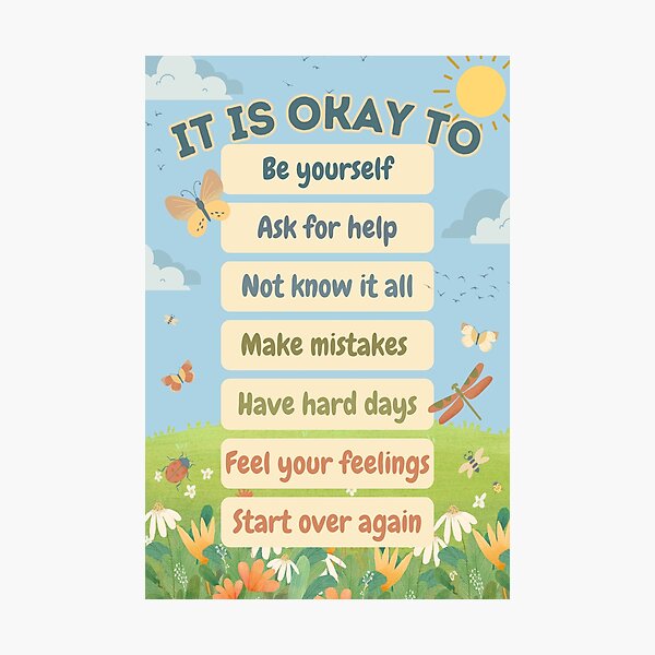 Item preview, It's Okay to Not be Okay Poster designed and sold by Miss Kinder Classroom.