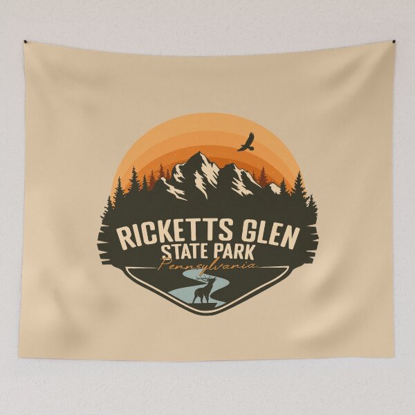 Item preview, Ricketts Glen State Park Pennsylvania - PA Retro Vintage Badge designed and sold by mountainfad.