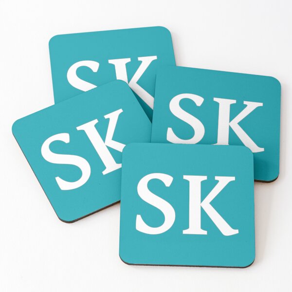 Item preview, SK Initials Monogram Elegant White Letters designed and sold by Jeallan Designs.