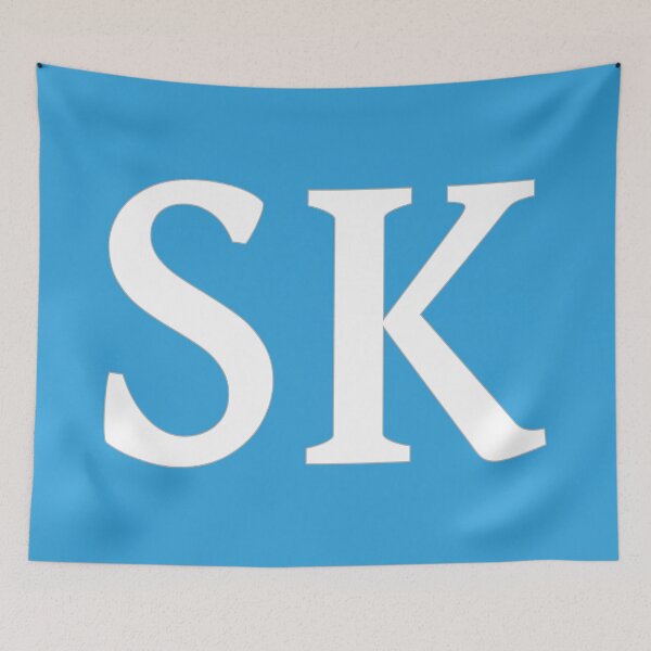 Item preview, SK Initials Monogram Elegant White Letters designed and sold by Jeallan Designs.