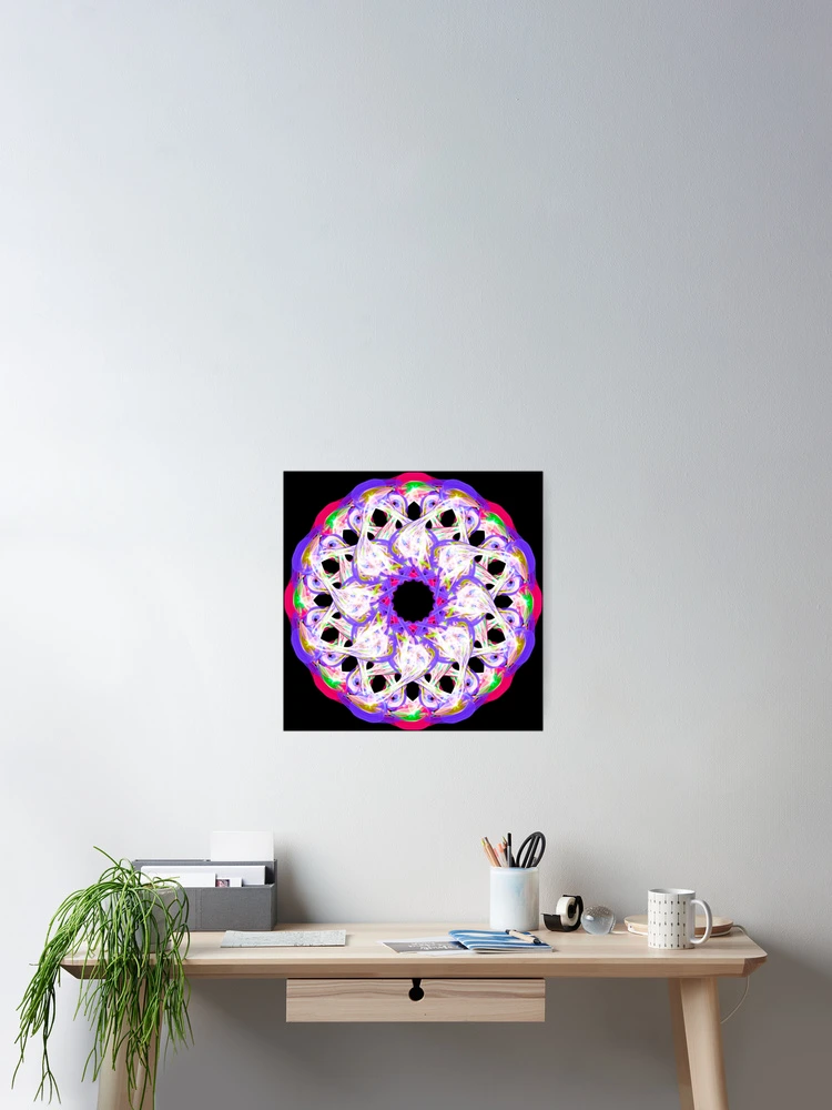 Thumbnail 2 of 3, Poster, Multicolor mandala designed and sold by Meo Design.
