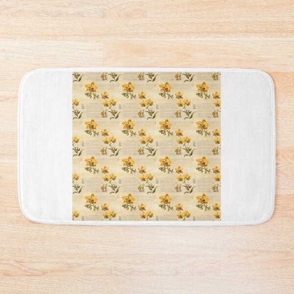 Item preview, Yellow Orchid Vintage Herbarium Page in Sepia Tones designed and sold by BloomPattern.