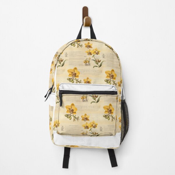 Item preview, Yellow Orchid Vintage Herbarium Page in Sepia Tones designed and sold by BloomPattern.