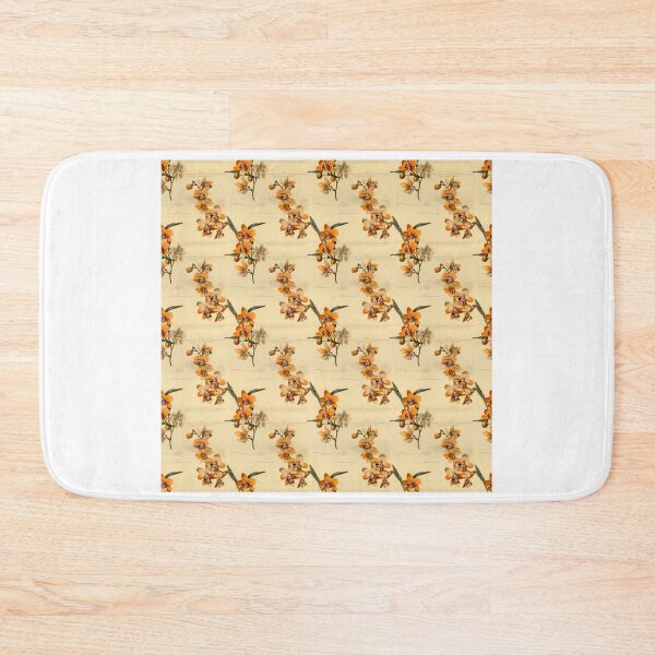 Item preview, Orange Orchid Vintage Herbarium Page in Sepia Tones designed and sold by BloomPattern.