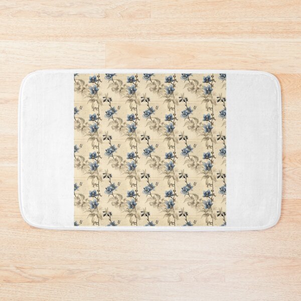 Item preview, Dark Blue Orchid Vintage Herbarium Page in Sepia Tones designed and sold by BloomPattern.