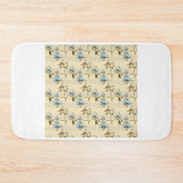Item preview, Light Blue Orchid Vintage Herbarium Page in Sepia Tones designed and sold by BloomPattern.