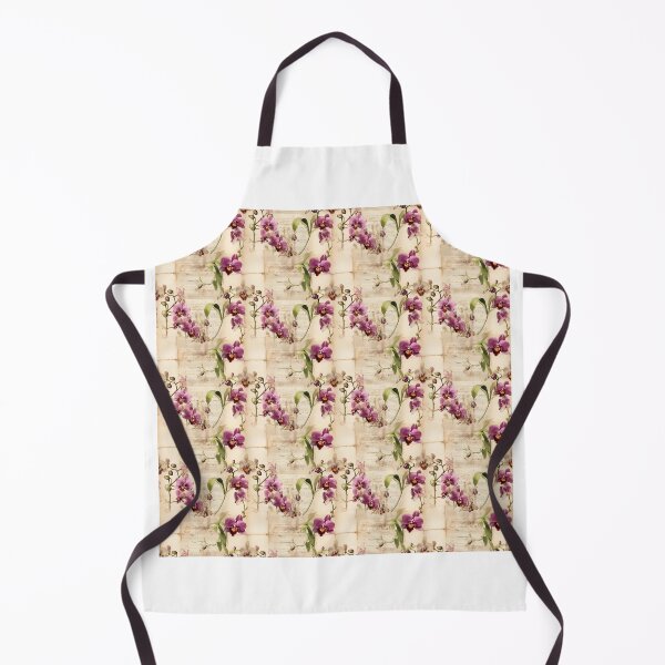 Item preview, Purple Orchid Vintage Herbarium Page in Sepia Tones designed and sold by BloomPattern.