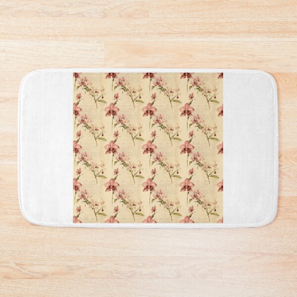 Item preview, Pink Orchid Vintage Herbarium Page in Sepia Tones designed and sold by BloomPattern.