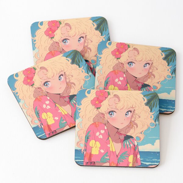 Item preview, Adorable anime beach blonde girl, 80s (28)- Retro designed and sold by octoboobs.