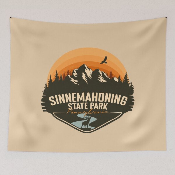 Item preview, Sinnemahoning State Park Pennsylvania - PA Retro Vintage Sunset Badge designed and sold by mountainfad.
