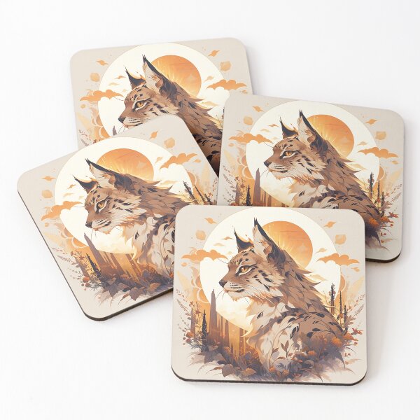Item preview, Sunkissed Lynx: Desert-Inspired Profile with Dune & Sunray Patterns designed and sold by PaintbrushPlace.