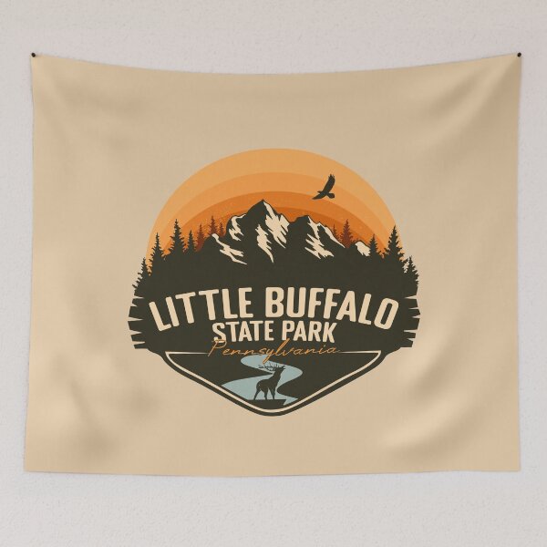 Item preview, Little Buffalo State Park Pennsylvania - PA Retro Vintage Sunset Badge designed and sold by mountainfad.