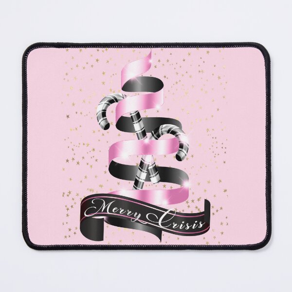 Item preview, Merry Crisis | Elegant Black and Pink Metallic Christmas Ribbon and CandyTree designed and sold by StarryHeavens.