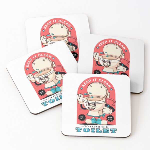 Item preview, Flush the toilet, a cartoon of a toilet mascot holding a toilet straw designed and sold by Kevyn Adha.