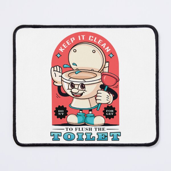 Item preview, Flush the toilet, a cartoon of a toilet mascot holding a toilet straw designed and sold by Kevyn Adha.