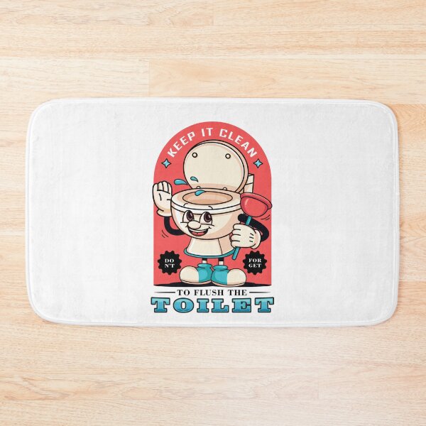 Item preview, Flush the toilet, a cartoon of a toilet mascot holding a toilet straw designed and sold by Kevyn Adha.