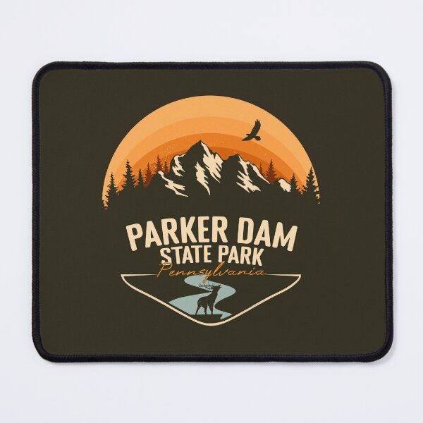 Item preview, Parker Dam State Park Pennsylvania - PA Retro Vintage Sunset Badge designed and sold by mountainfad.