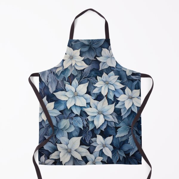 Item preview, Winter Frosty Blue Poinsettia Bush Print designed and sold by AgathaZolastore.