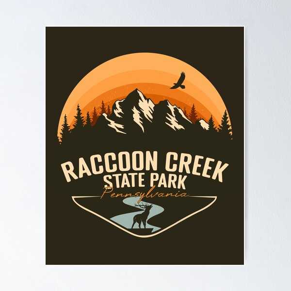 Item preview, Raccoon Creek State Park Pensilvania - Insignia de puesta de sol vintage retro de PA designed and sold by mountainfad.