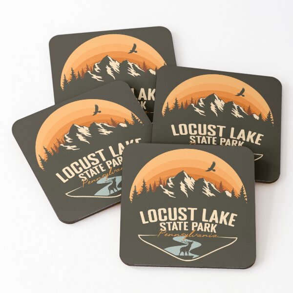 Item preview, Locust Lake State Park Pennsylvania - PA Retro Vintage Sunset Badge designed and sold by mountainfad.