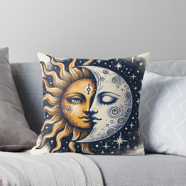 Vintage Sun and Moon Solar Eclipse