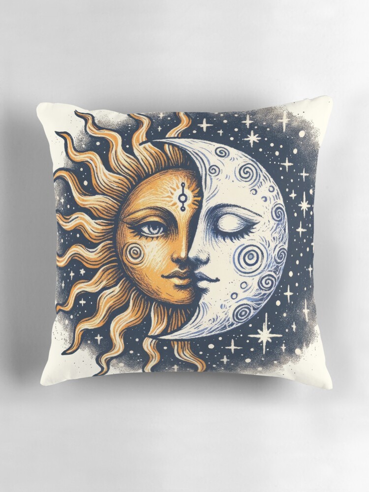 Vintage Sun and Moon Solar Eclipse