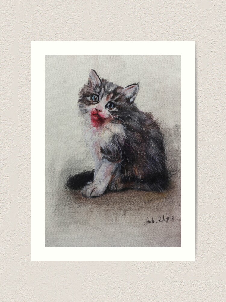 "Bloody Kitten" Art Print by MissCoookiez Redbubble
