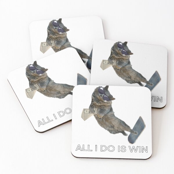 Item preview, Skating cat “all I do is win” designed and sold by TicaCreations.