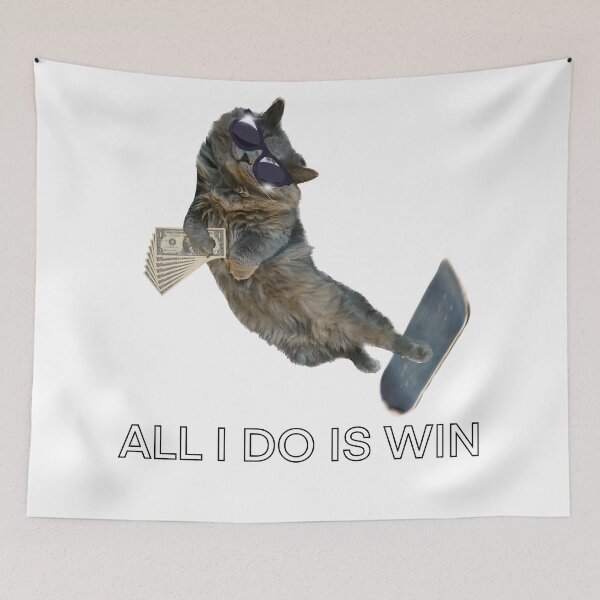 Item preview, Skating cat “all I do is win” designed and sold by TicaCreations.